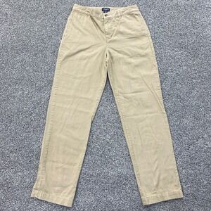 Chaps Pants Boys 18 Mens 28X29 Beige Tan Khaki Chino Trousers Mid Rise Stretch